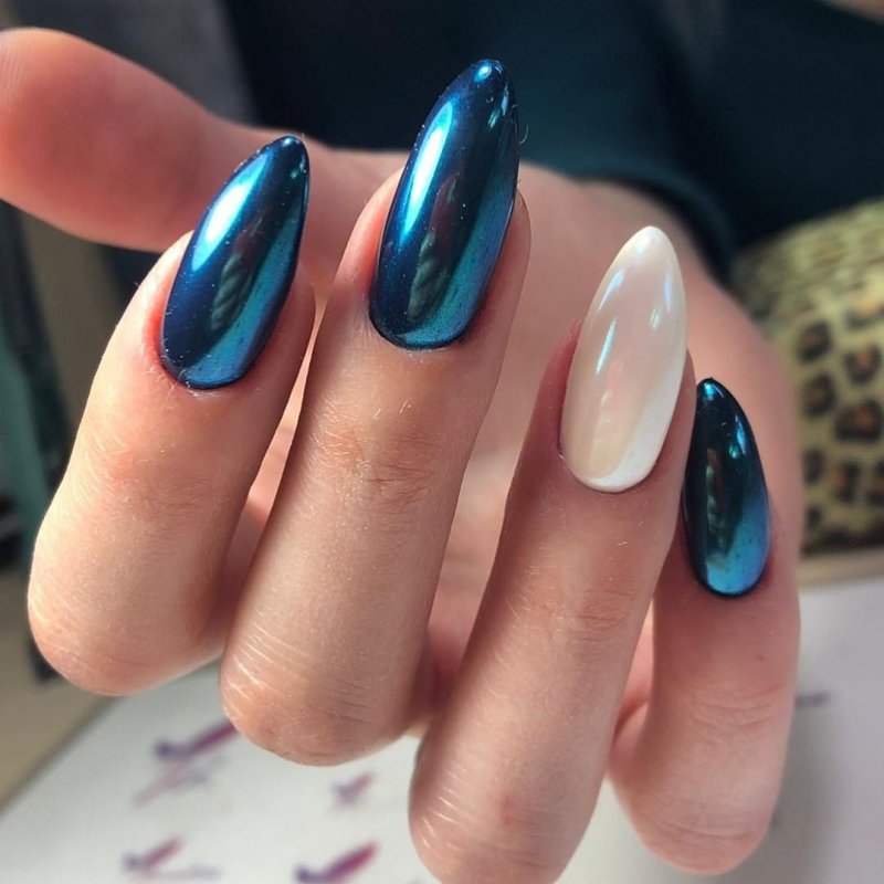 Маникюр с гель лаком кошачий глаз