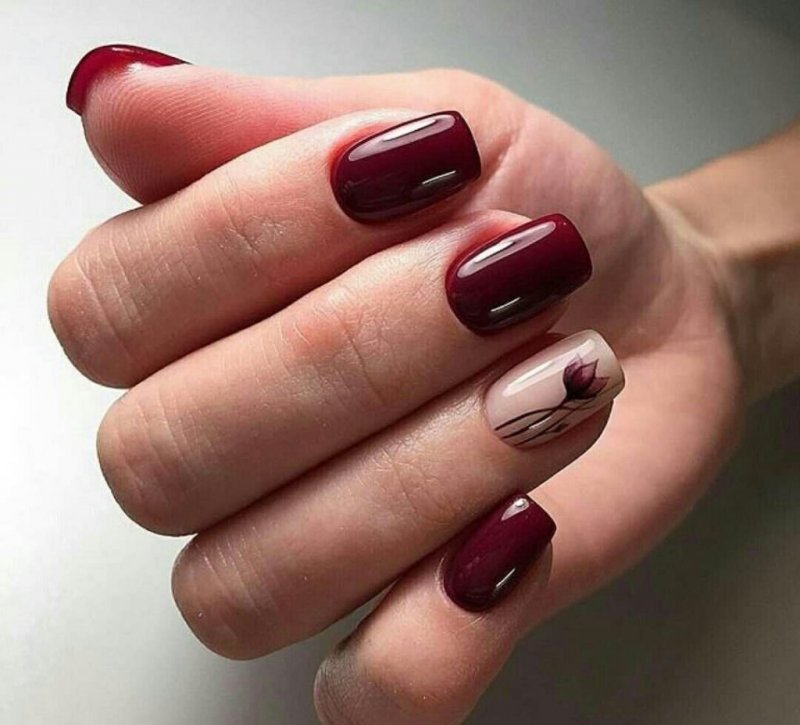 Бордовые ногти