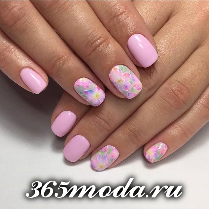 Маникюр на короткие ногти гель лето