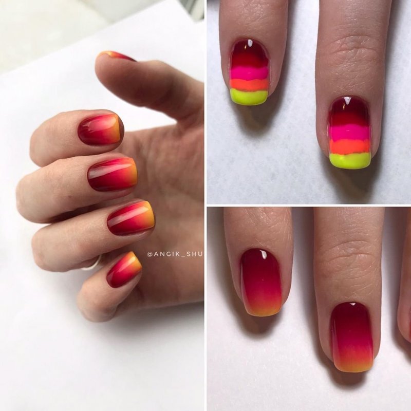 Маникюр омбре Свободный край