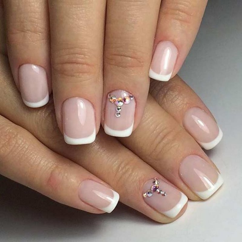 Френч на коротенькие ноготки