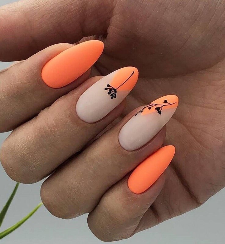 Маник оранж матовый