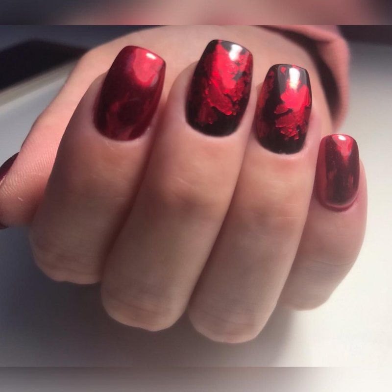 Красный френч с фольгой