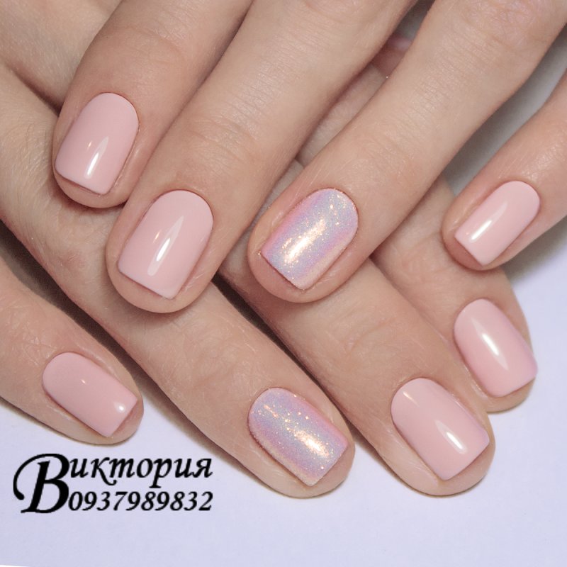 Гель лак жемчужно розовый