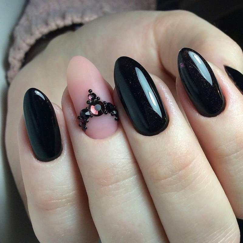 Chanel 219 Black Satin