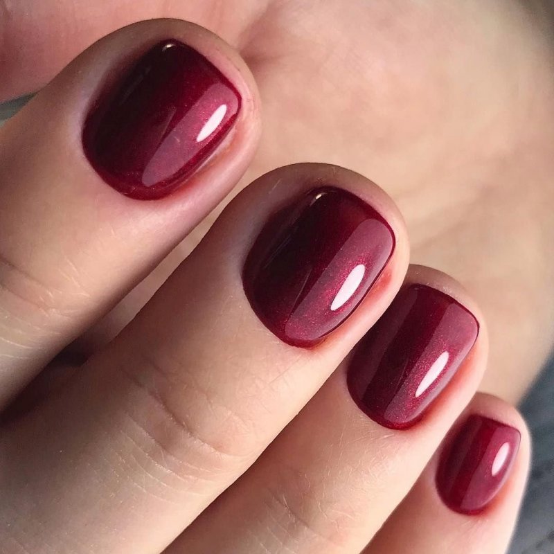 Маникюр на короткие ногти винный цвет