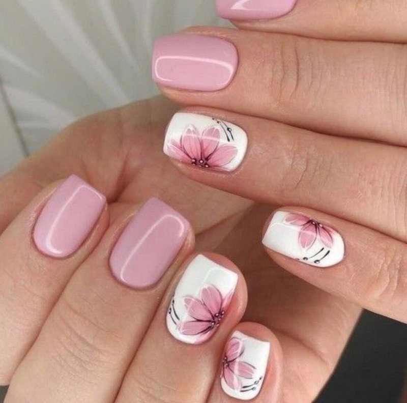 Летний маникюрига короткие ногти