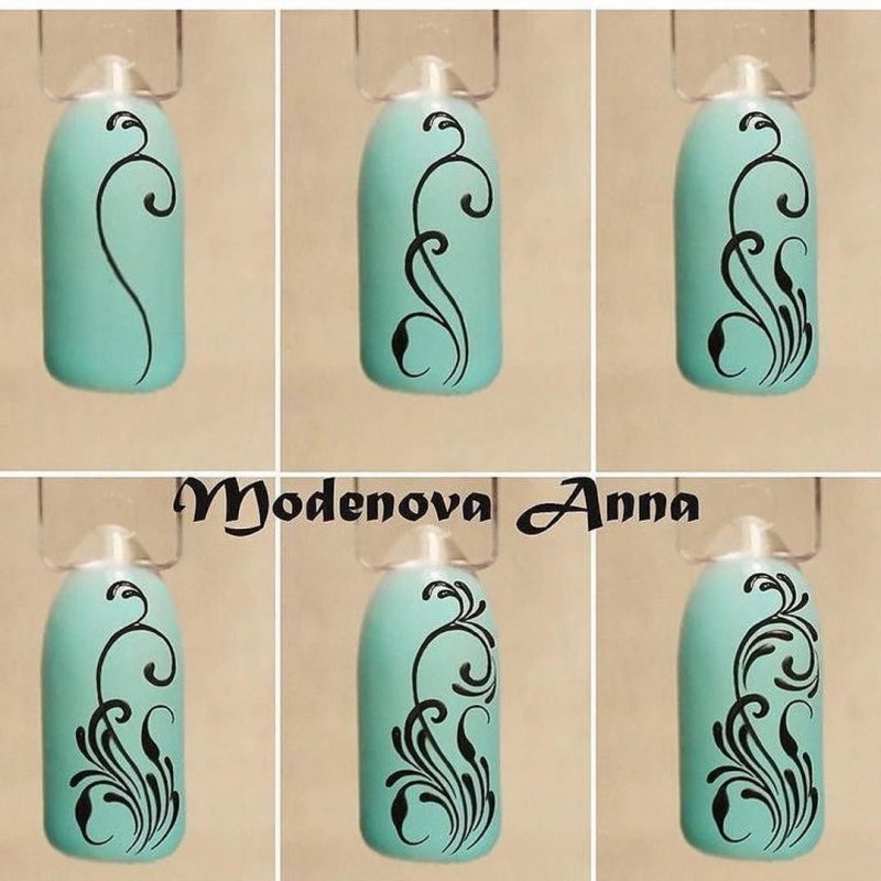 Рисование вензелей на ногтях