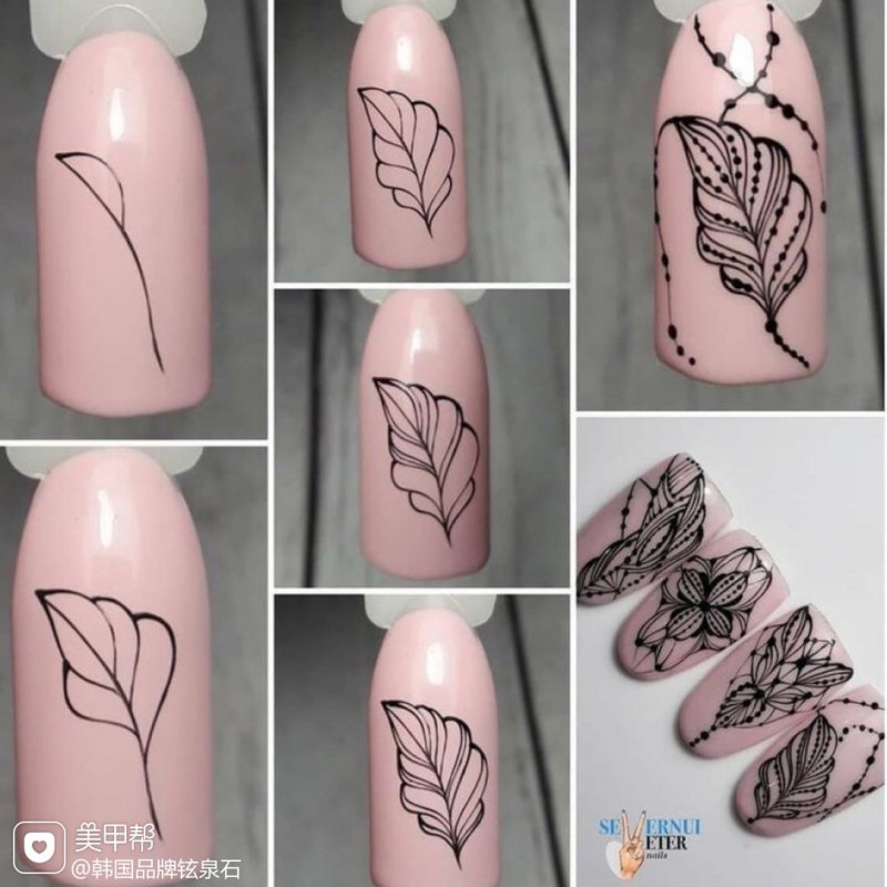 Поэтапные рисунки на ногтях