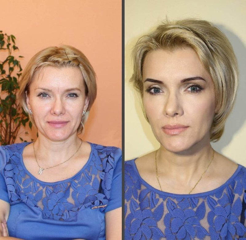 Возрастной макияж до и после