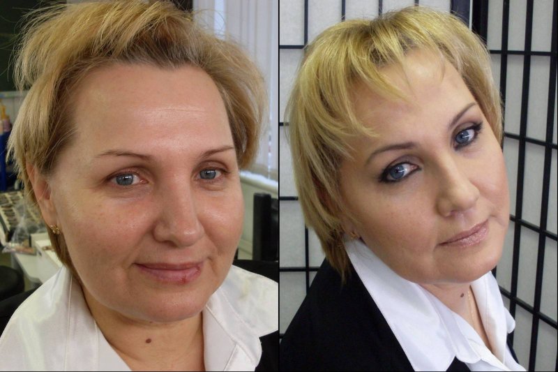 Макияж до и после 40