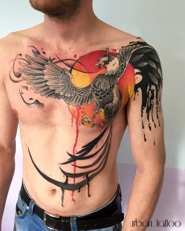 Эскиз Феникс на предплечье