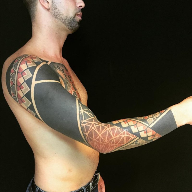 Blackwork тату Sleeve