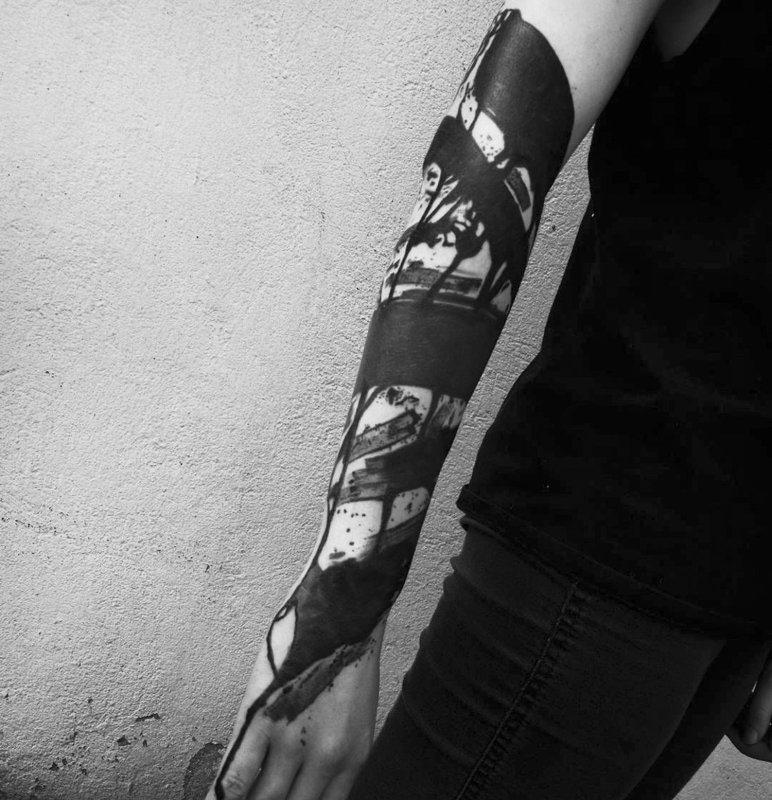 Стиль тату блэкворк blackwork