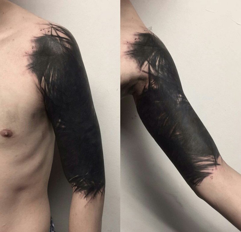 Стиль тату блэкворк blackwork
