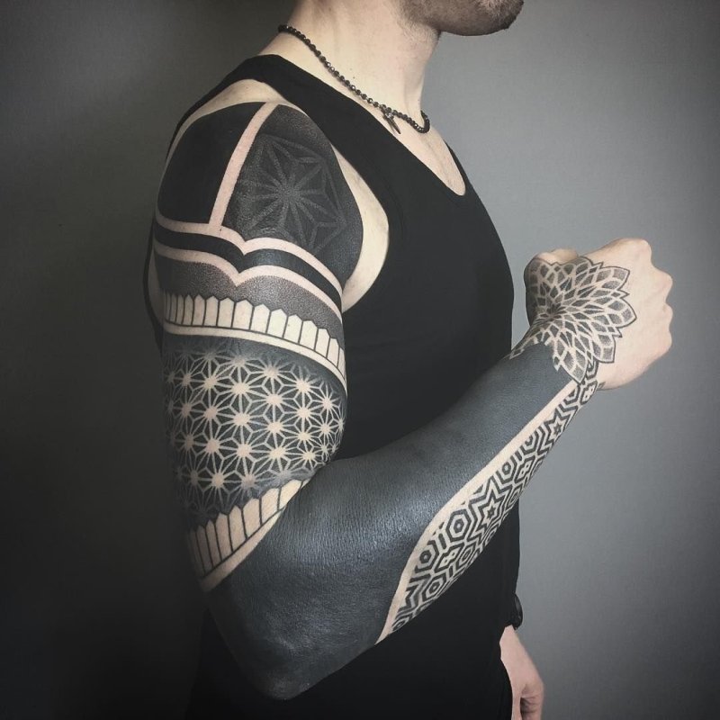Стиль тату блэкворк blackwork