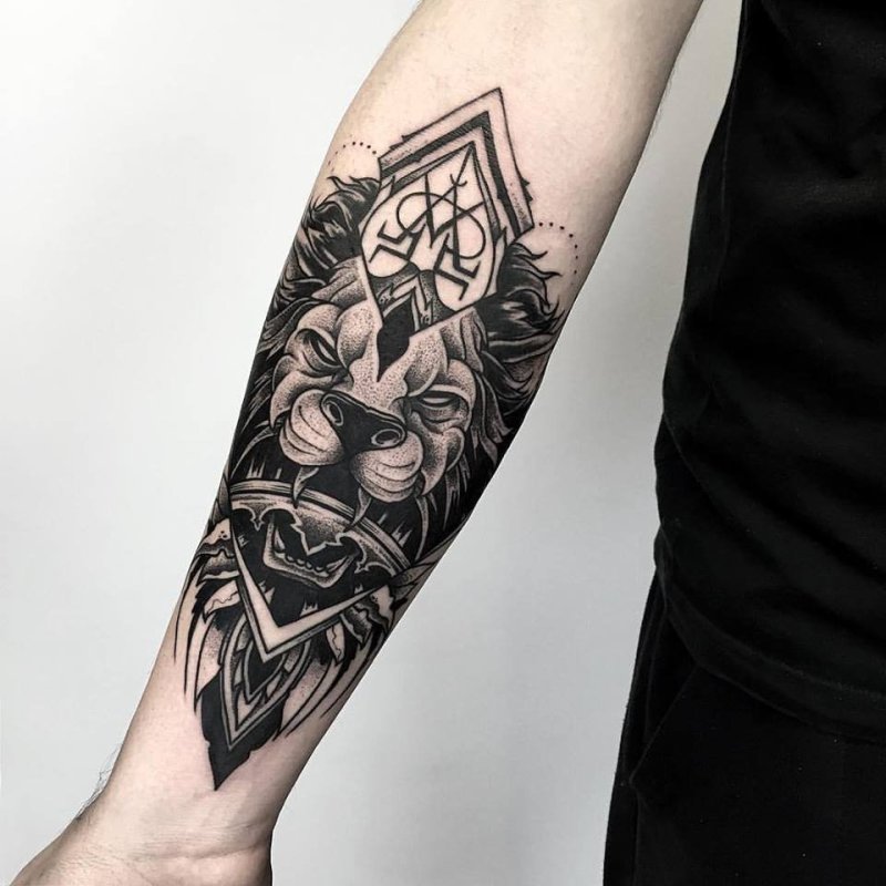 Тату linework мужские