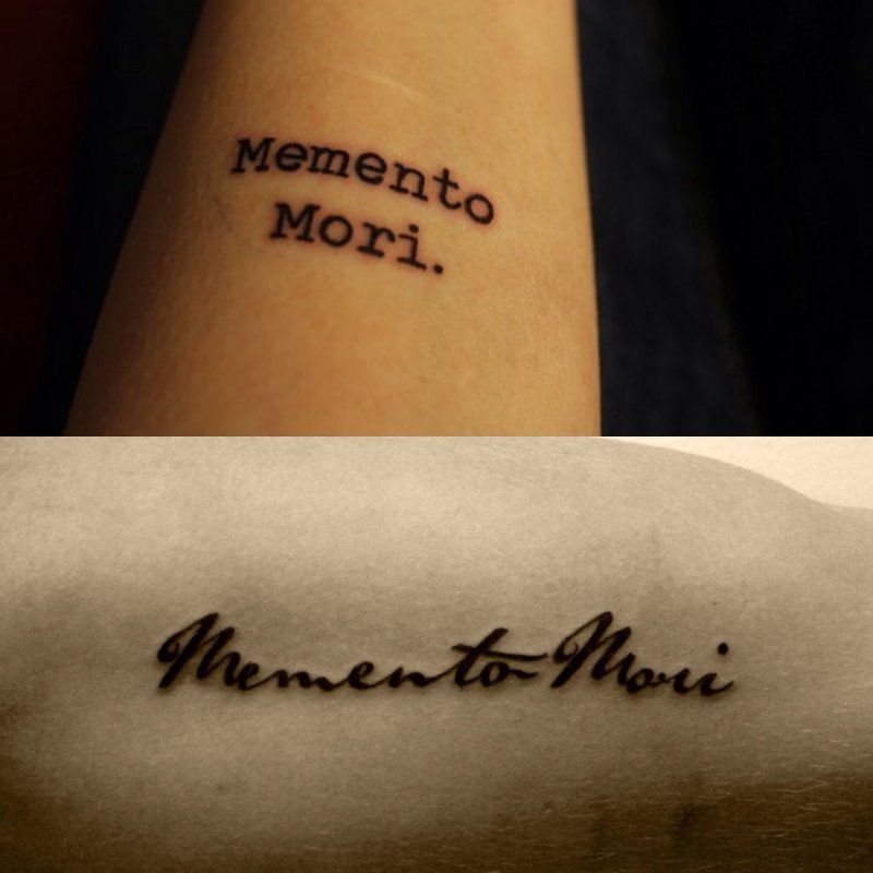 Memento Mori тату надпись