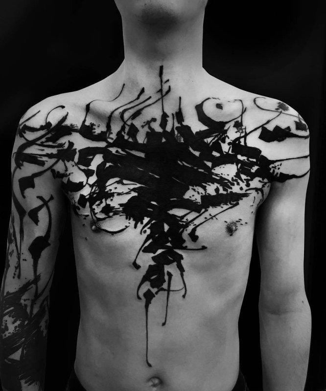 Стиль тату блэкворк blackwork