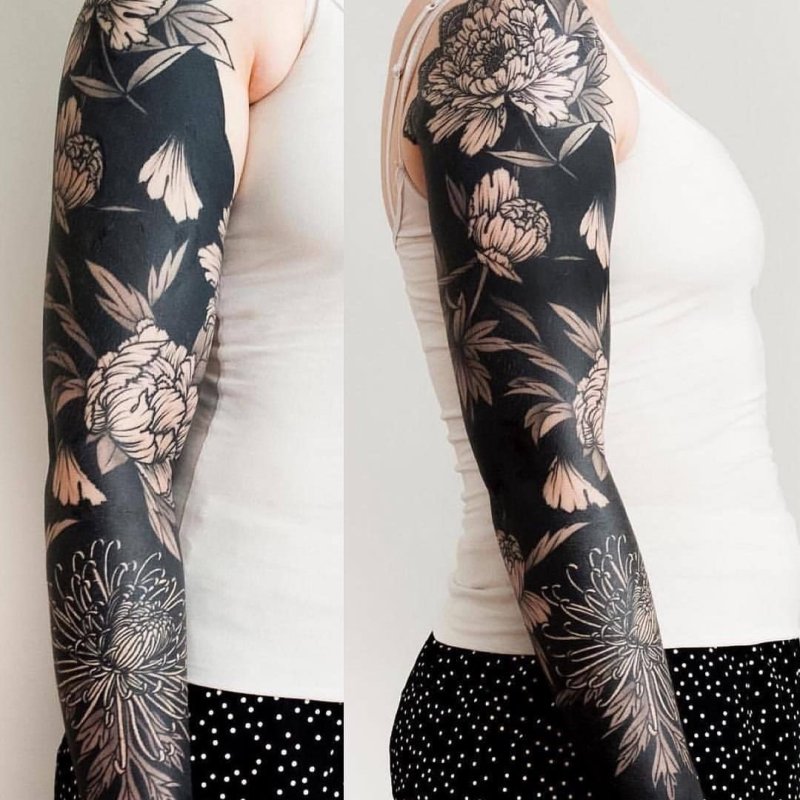 Blackwork тату Sleeve