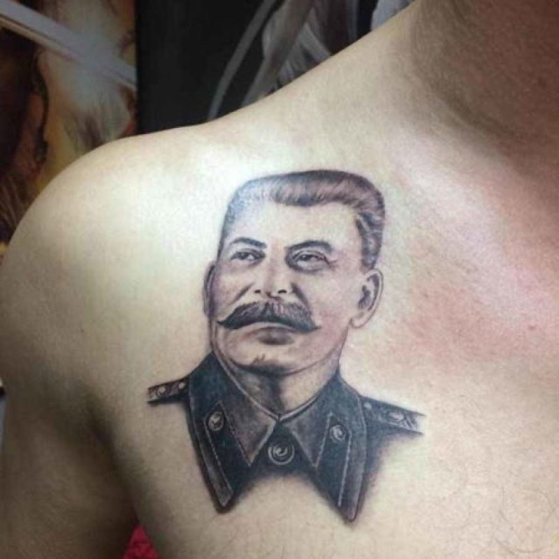 Профиль Ленина и Сталина тату