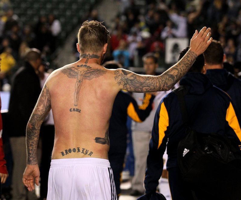 David Beckham тату спина
