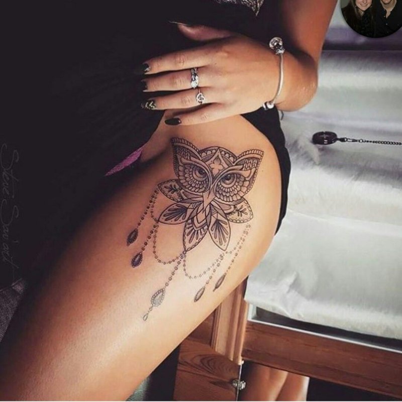Тату на бедре для девушек