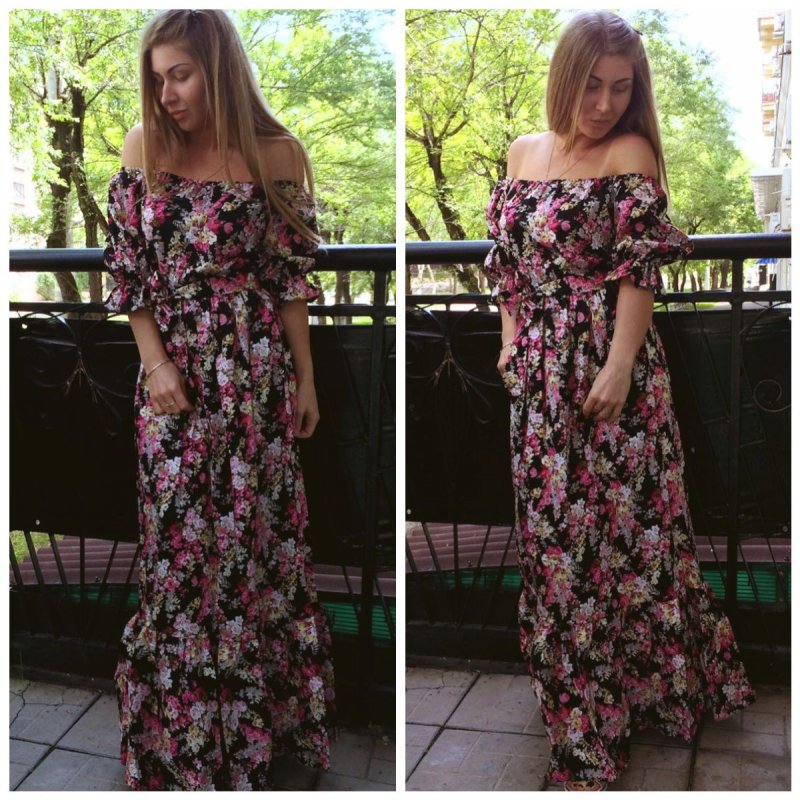 Крестьянка платье из шифона