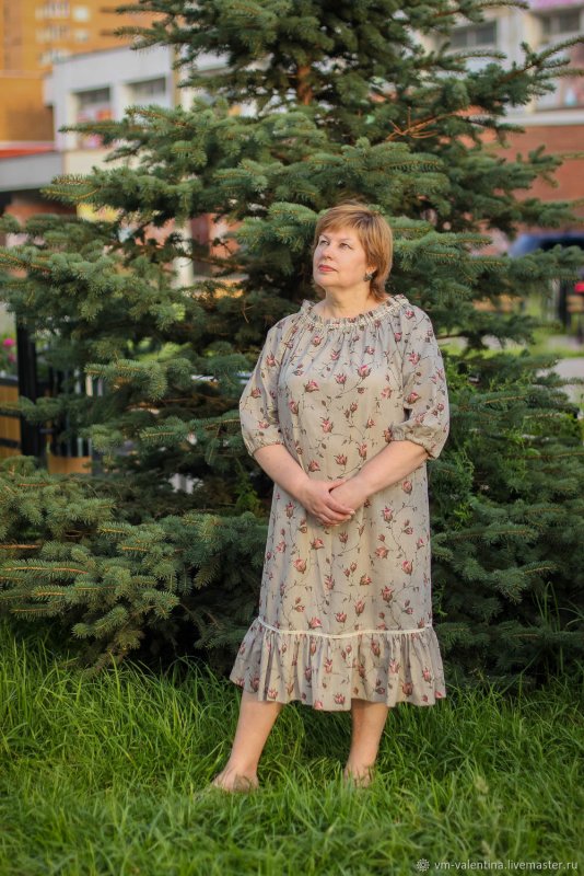 Платье крестьянка белое