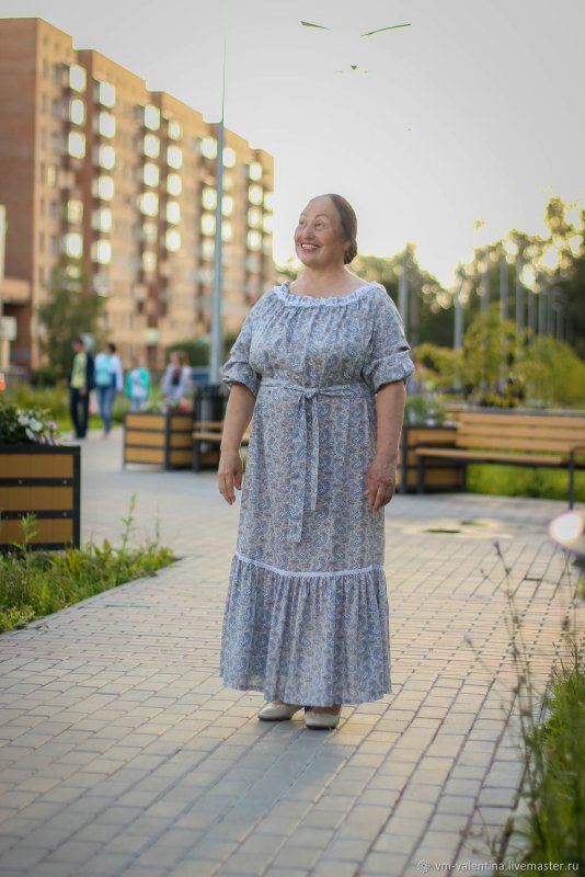 Платье крестьянка белое