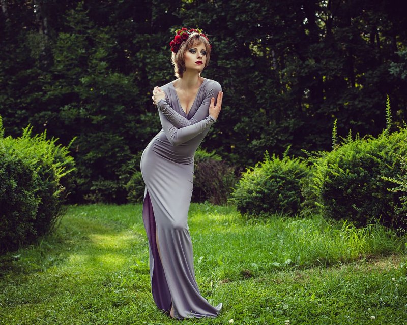 Фотосессия в длинном платье