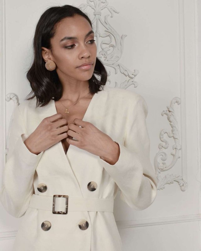 Платье пиджак Balmain белое