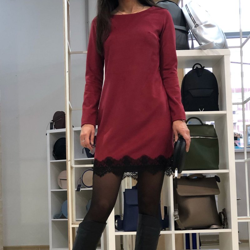 Замшевое платье женский