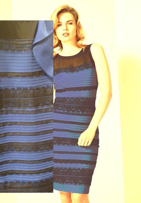 Dress White and Gold Black and Blue