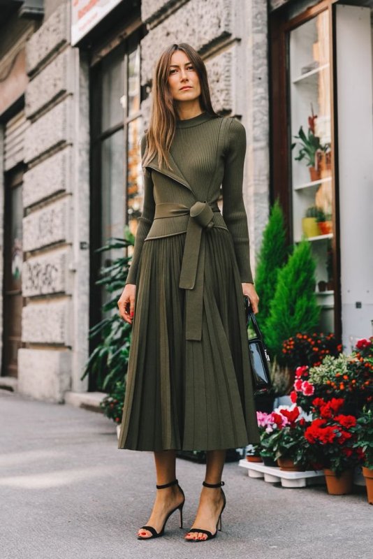 Платье макси h&m шифон хаки