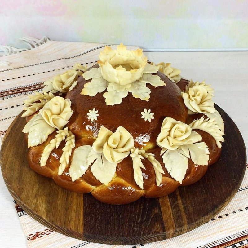 Свадебный каравай с калиной