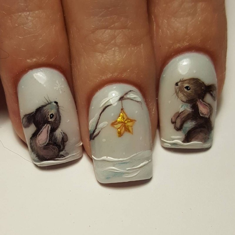 Маникюр Ежик
