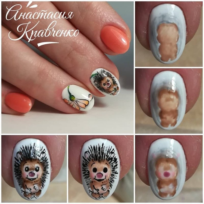 Маникюр Ежик