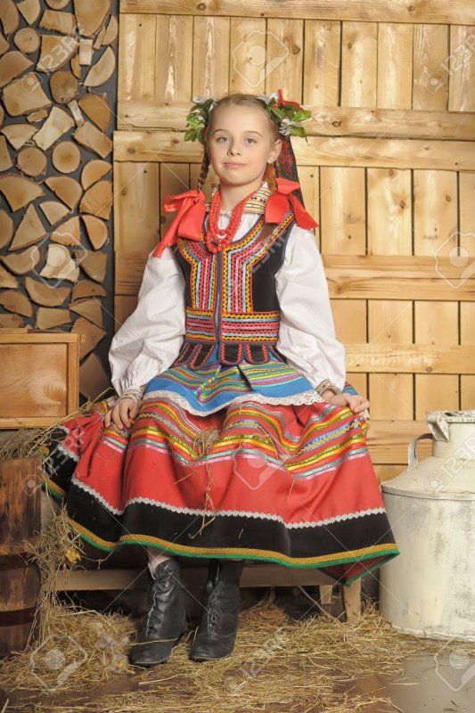 Польский Краковский национальный женский костюм