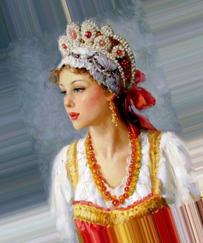 Красивая девушка в кокошнике