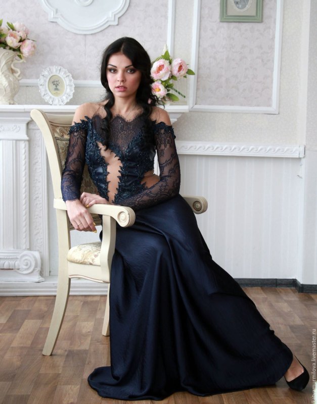 Gabbana Lace Black Maxi Dress