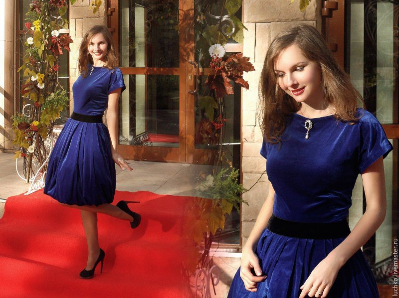 Платье из панбархата Prada