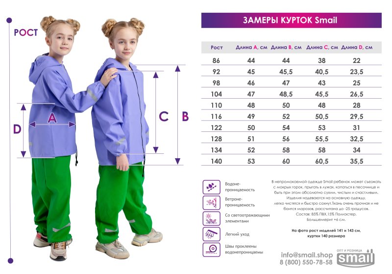 Таблица для снятия мерок с человека