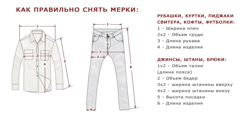 Обмер с одежды фото