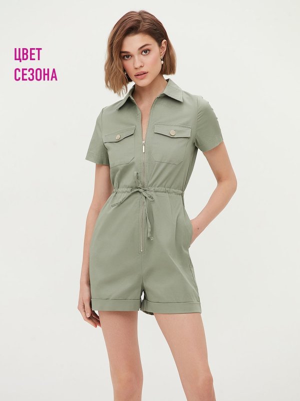 Красный комбинезон женский шортами