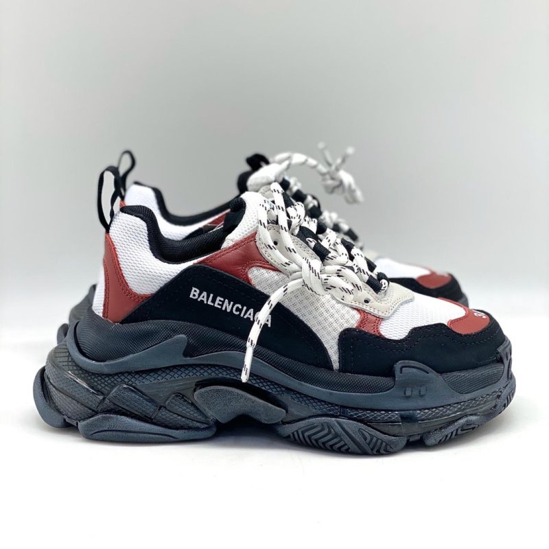 Balenciaga кроссовки черные кожаные