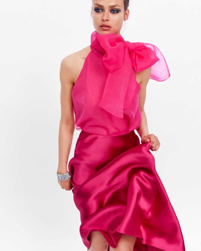 Zara рубашка фуксия