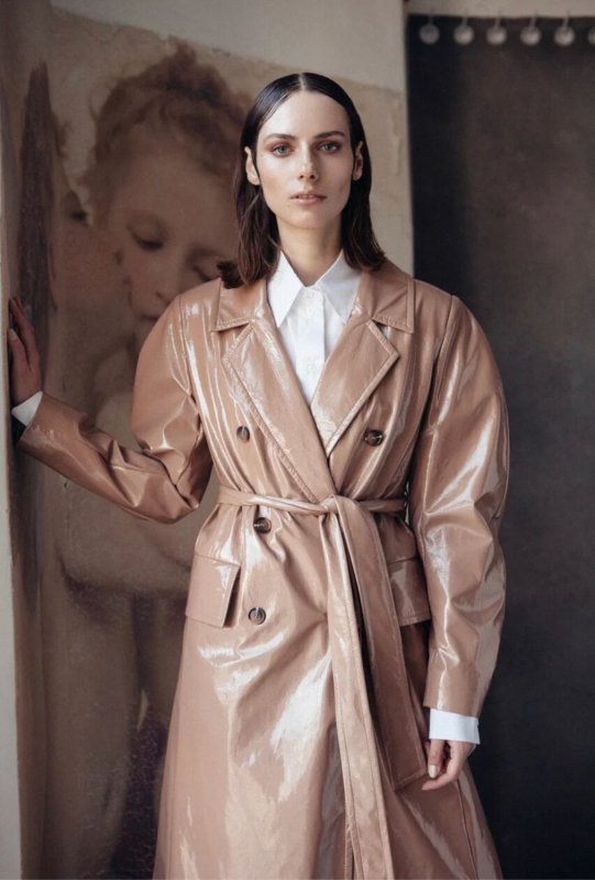 Ashley Brooke Designermode кожаный плащ