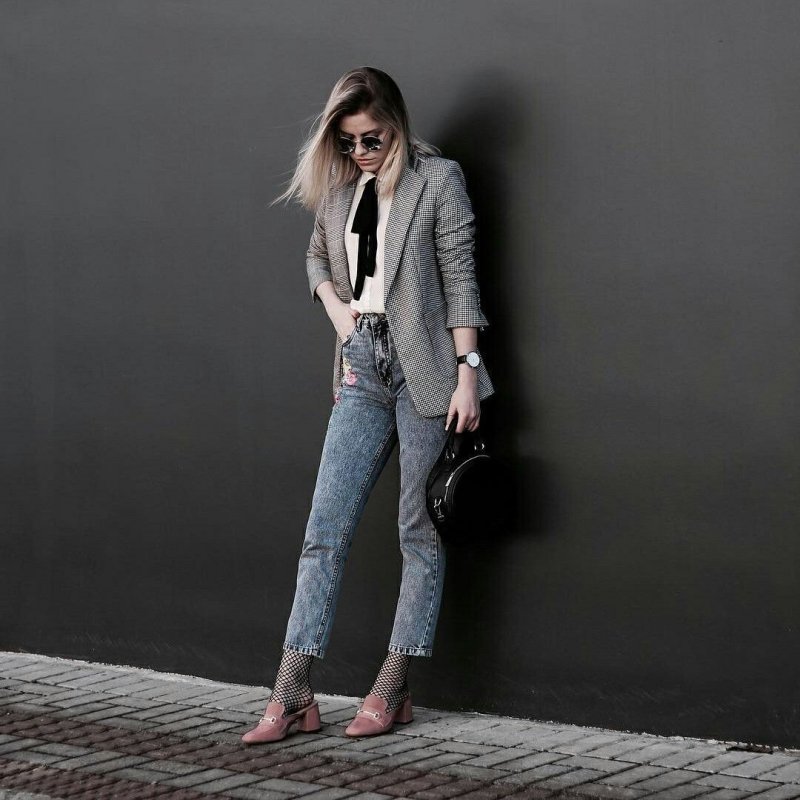 Черный блейзер streetstyle 2021