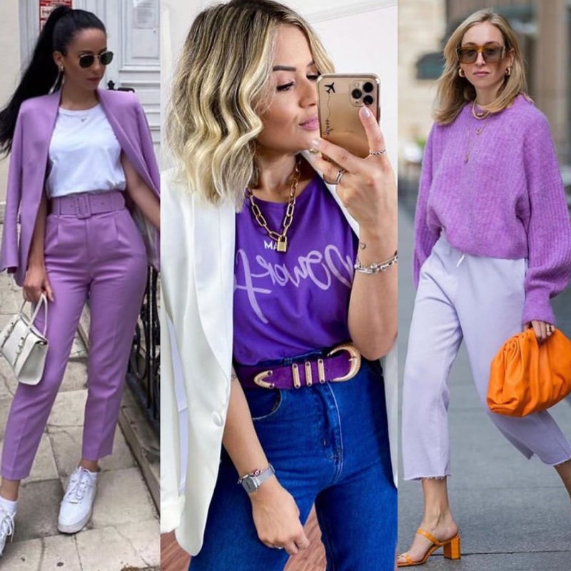Street Style сиреневый костюм